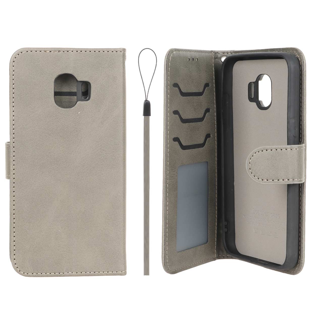 کیف موبایل مگنتی درجه یک داخل خز MNC Plus مدل Samsung Galaxy J2 Pro / J250 - خاکستری